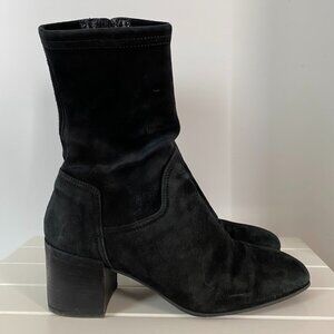 Aquatalia Carie Water Resistant Stretch Suede Bootie black size 8